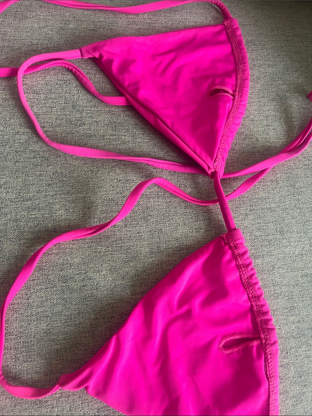 Hot Pink Triangle Bikini Set - Picture 5 of 6